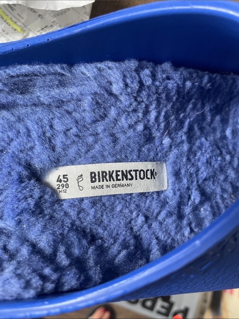 Birkenstock Blue Fleece-Lined Clogs